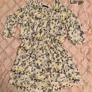 Yellow and grey floral dress